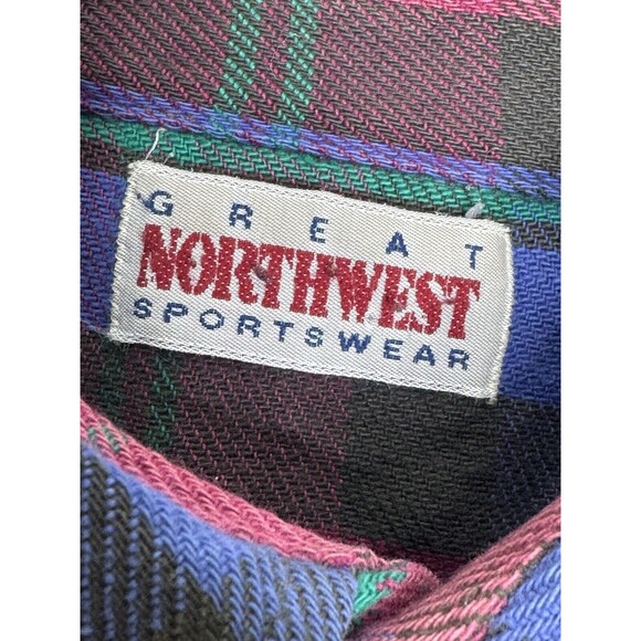 Vintage Union Made Great Northwest Sportswear Flannel Plaid Shirt Men's Sz 2XL? - Picture 7 of 16